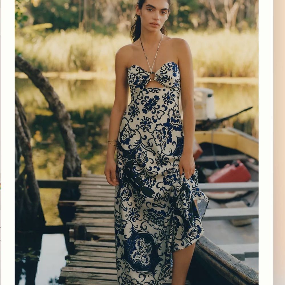 Anthropologie Delfi Collective Halter Maxi Dress NWT - Picture 1 of 7